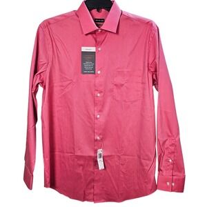 Van Heusen Mens Everyday Defense Regular Fit Stretch Dress Shirt Rouge 16-16.5 L